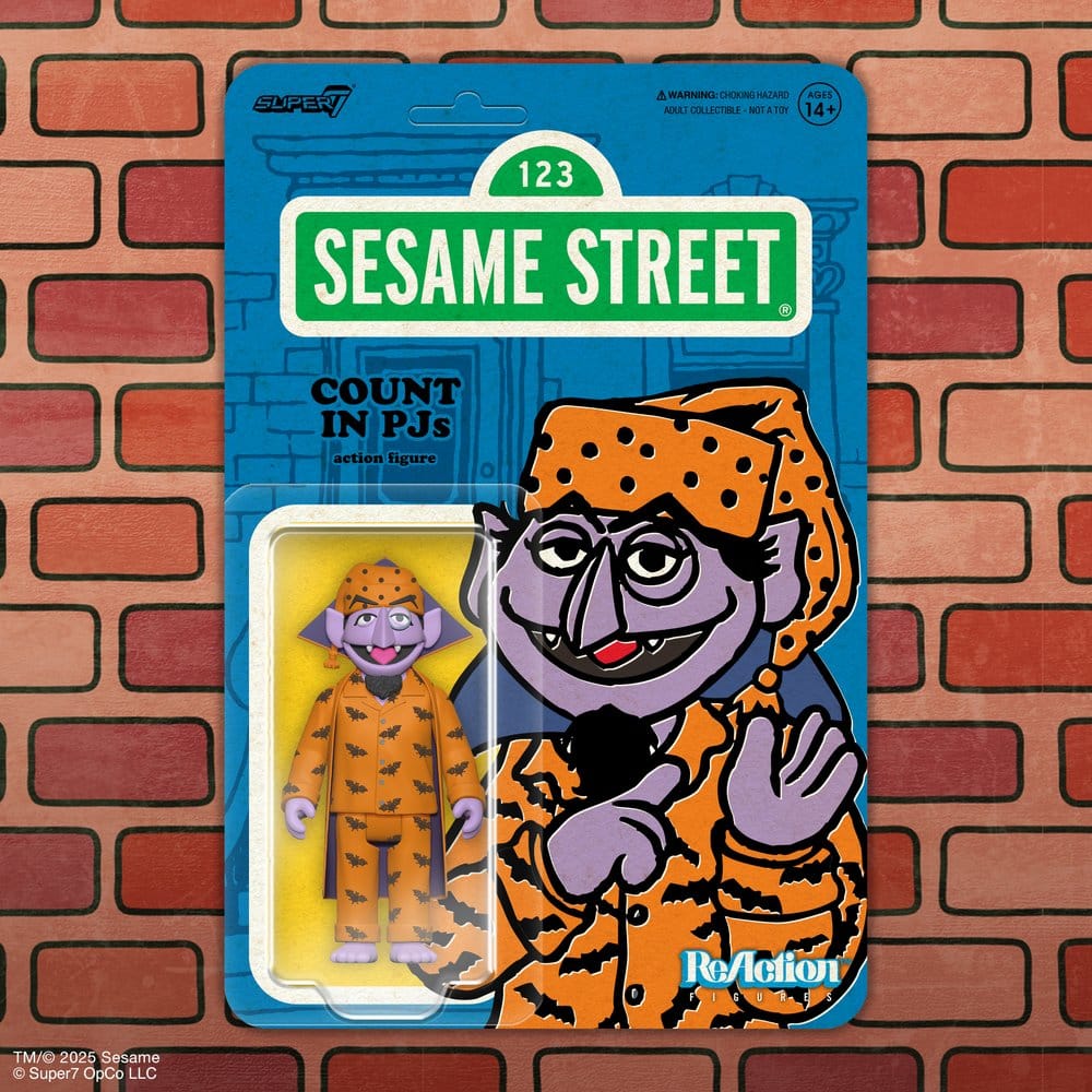 Sesamstraße ReAction Actionfigur Wave 06 Count Von Count (PJs) 10 cm Image 4