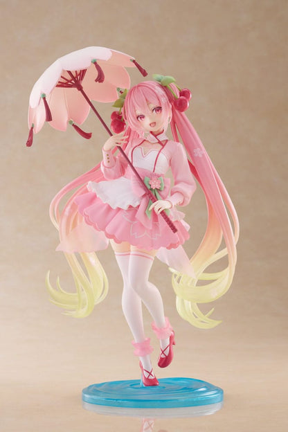 Hatsune Miku AMP PVC Statue Newley Written Sakura Miku Sakura Dress Ver. 21 cm Image 2