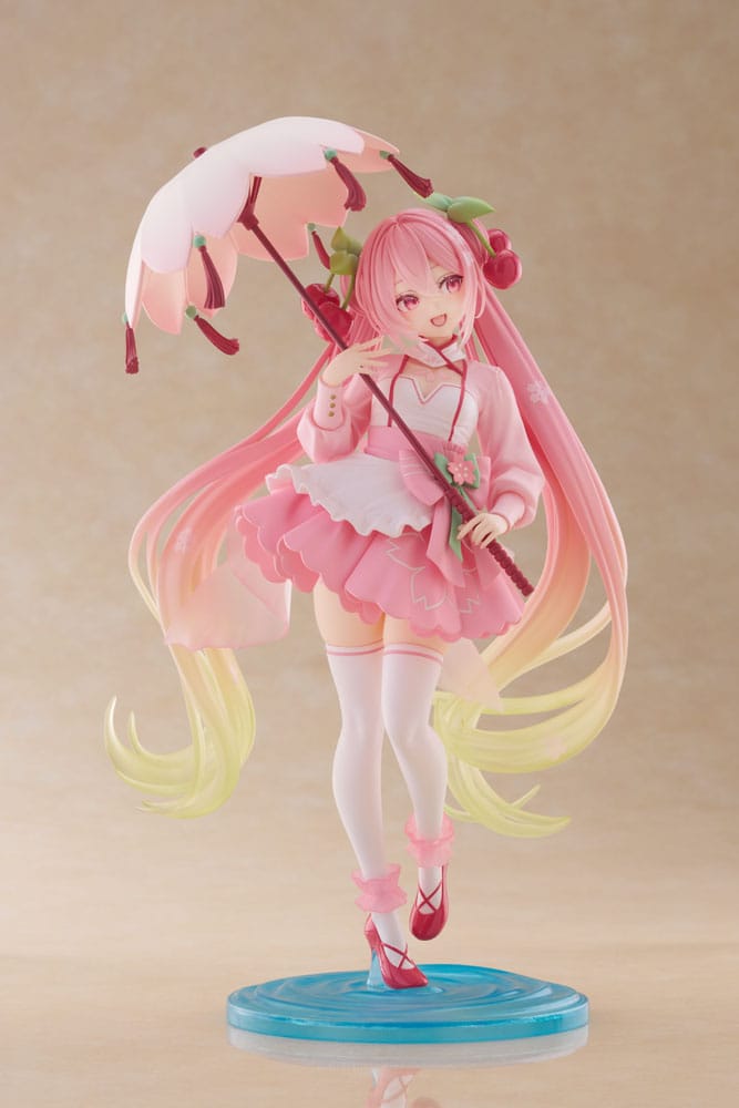 Hatsune Miku AMP PVC Statue Newley Written Sakura Miku Sakura Dress Ver. 21 cm Image 6