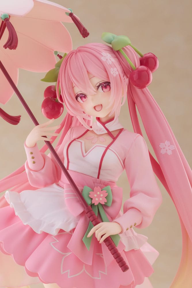 Hatsune Miku AMP PVC Statue Newley Written Sakura Miku Sakura Dress Ver. 21 cm Image 7