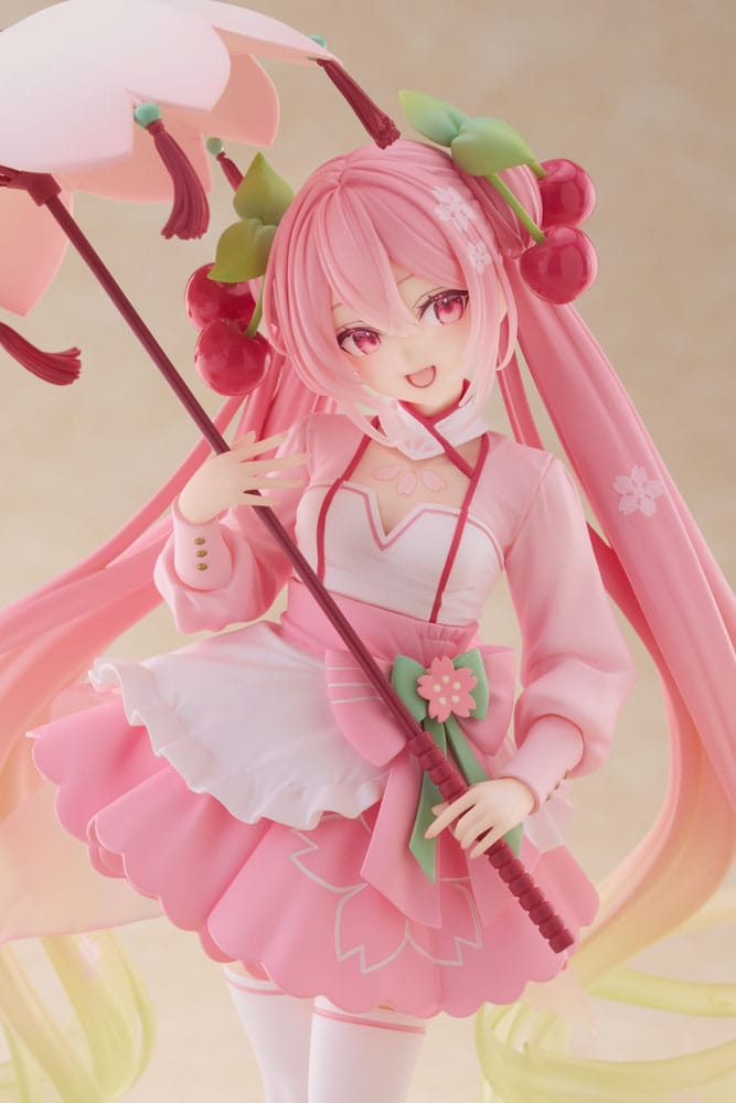 Hatsune Miku AMP PVC Statue Newley Written Sakura Miku Sakura Dress Ver. 21 cm Image 8