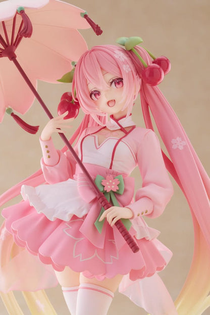 Hatsune Miku AMP PVC Statue Newley Written Sakura Miku Sakura Dress Ver. 21 cm Image 9