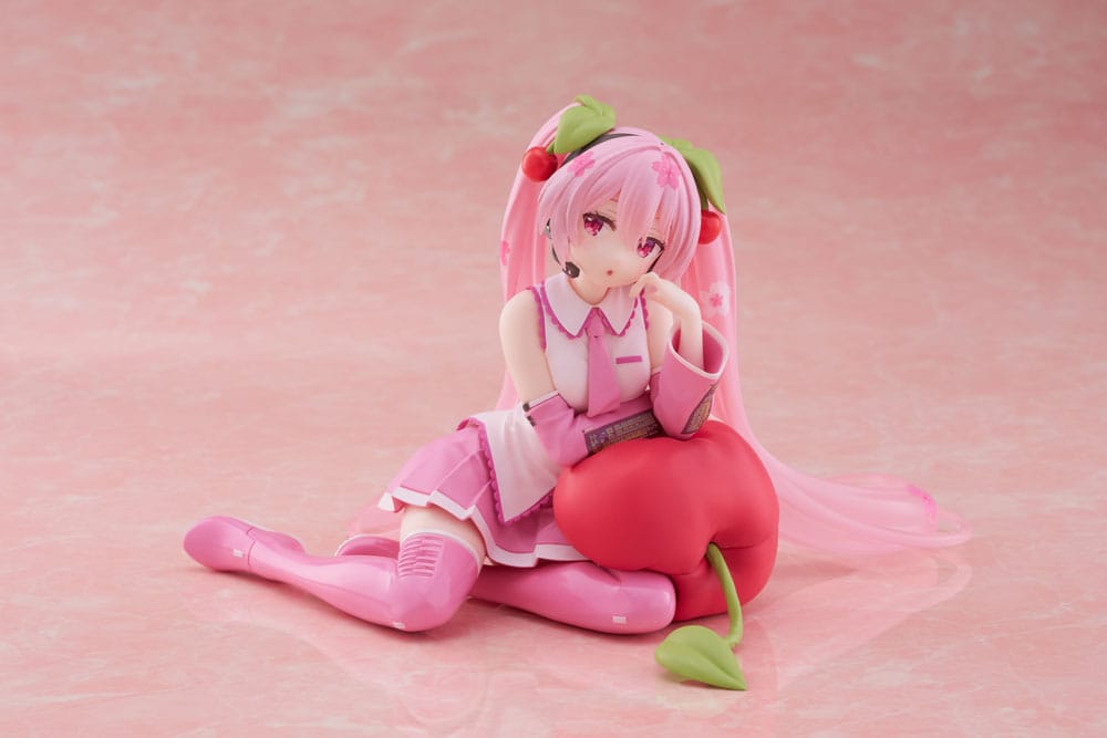 Hatsune Miku PVC Statue Desktop Cute Figure Sakura Miku Cherry Cushion Ver. 13 cm Image 3
