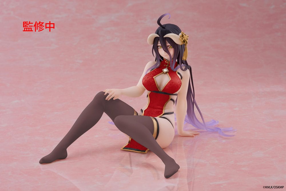 Overlord PVC Statue Desktop Cute Figure Albedo Chinese Dress Ver. Renewal 13 cm Image 1