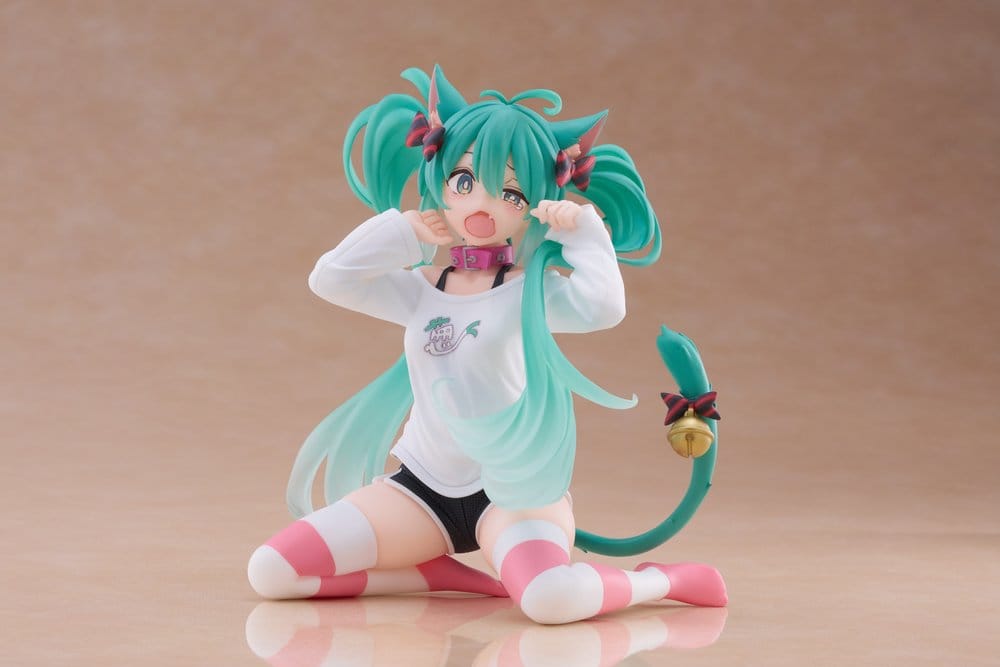 Hatsune Miku PVC Statue Desktop Cute Figure Hatsune Miku Cat Ear T-Shirt Ver. 13 cm Image 1