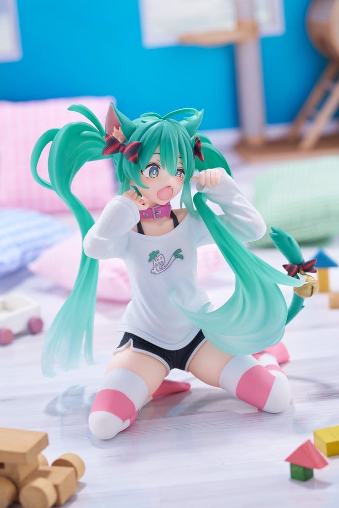Hatsune Miku PVC Statue Desktop Cute Figure Hatsune Miku Cat Ear T-Shirt Ver. 13 cm Image 4