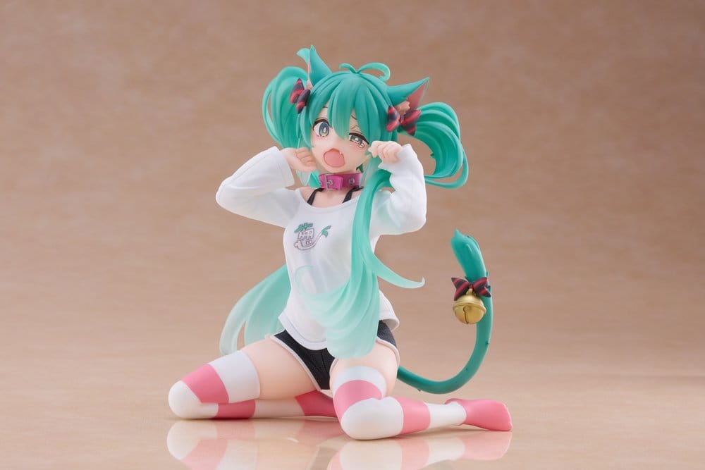Hatsune Miku PVC Statue Desktop Cute Figure Hatsune Miku Cat Ear T-Shirt Ver. 13 cm Image 5