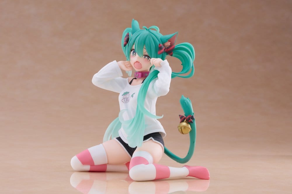 Hatsune Miku PVC Statue Desktop Cute Figure Hatsune Miku Cat Ear T-Shirt Ver. 13 cm Image 6