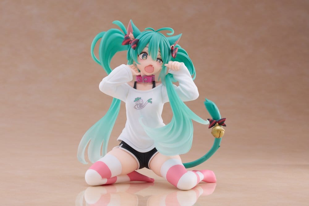 Hatsune Miku PVC Statue Desktop Cute Figure Hatsune Miku Cat Ear T-Shirt Ver. 13 cm Image 9