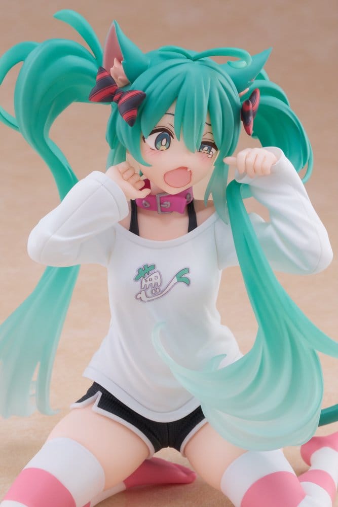 Hatsune Miku PVC Statue Desktop Cute Figure Hatsune Miku Cat Ear T-Shirt Ver. 13 cm Image 11