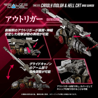 Zoids Plastic Model Kits 2er-Pack 1/100 RMZ-010 Canoly Molga & Hell Cat Base Guards Sets 20 cm Image 3