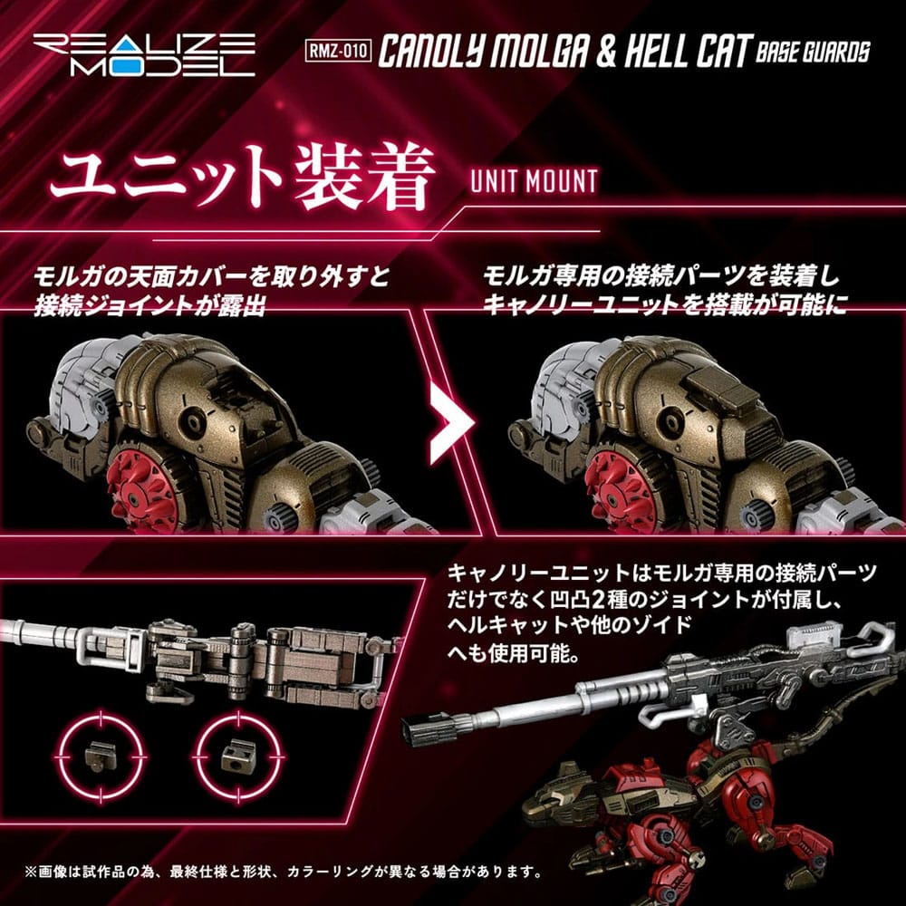 Zoids Plastic Model Kits 2er-Pack 1/100 RMZ-010 Canoly Molga & Hell Cat Base Guards Sets 20 cm Image 7