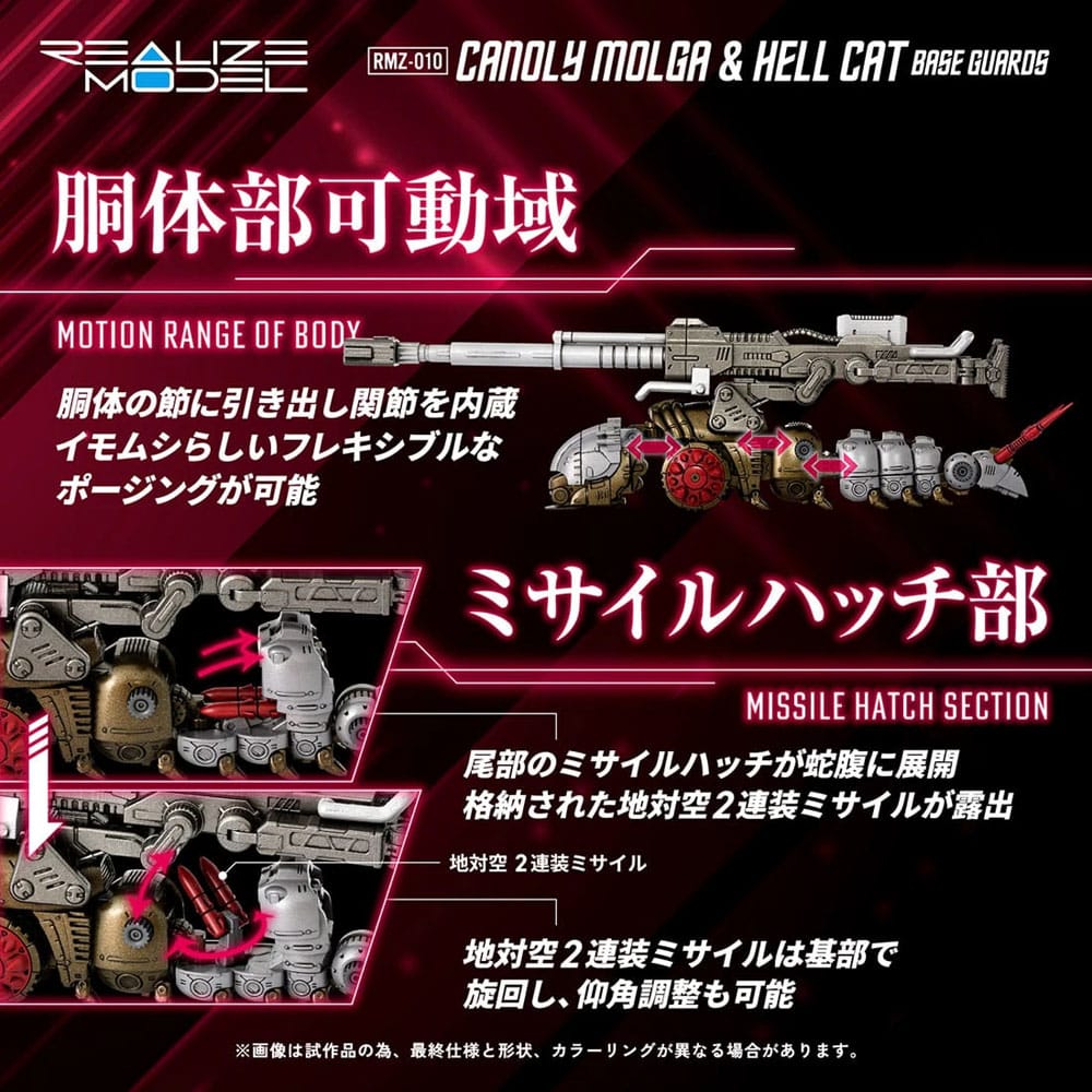 Zoids Plastic Model Kits 2er-Pack 1/100 RMZ-010 Canoly Molga & Hell Cat Base Guards Sets 20 cm Image 8