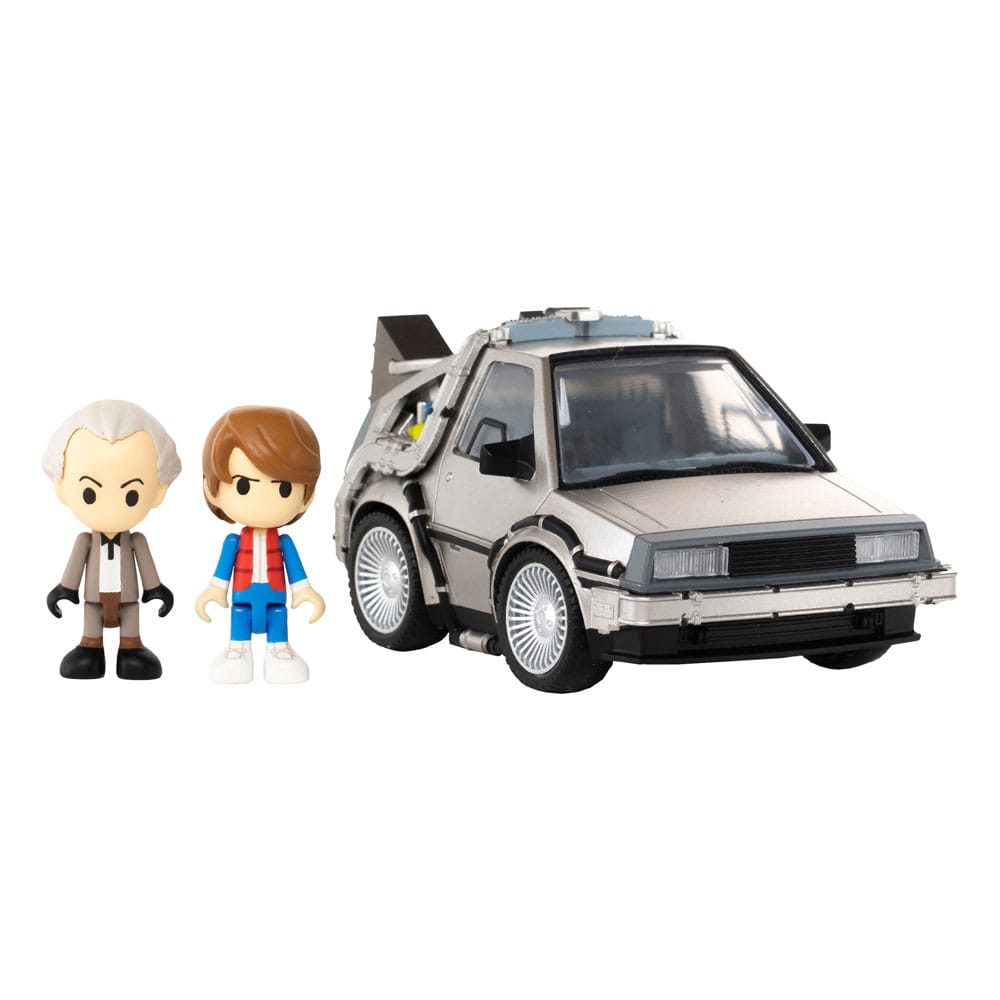 Zurück in die Zukunft Q-Village Fahrzeug mit Minifiguren Time Machine 9 cm Image 1