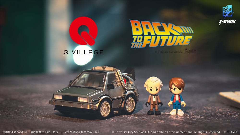 Zurück in die Zukunft Q-Village Fahrzeug mit Minifiguren Time Machine 9 cm Image 7
