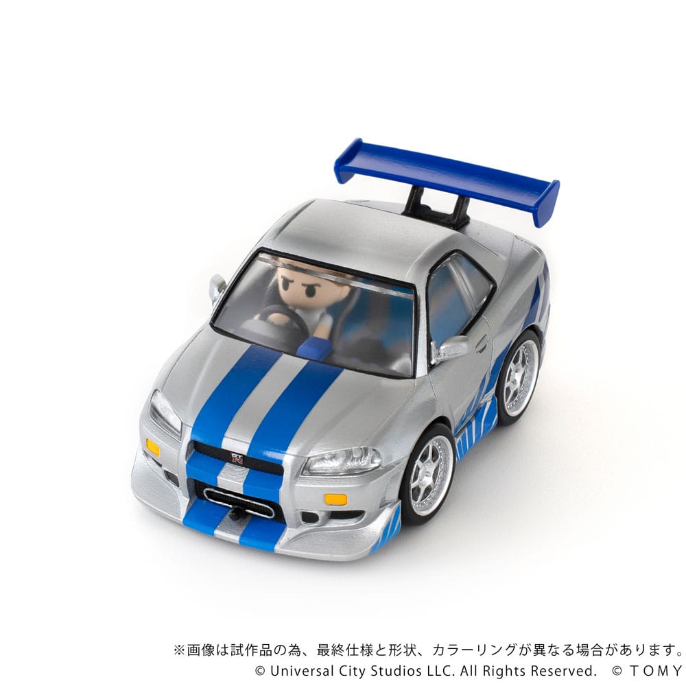 Fast & Furious Q-Village Fahrzeug mit Minifigur Nissan Skyline GT-R (R34) 9 cm Image 3