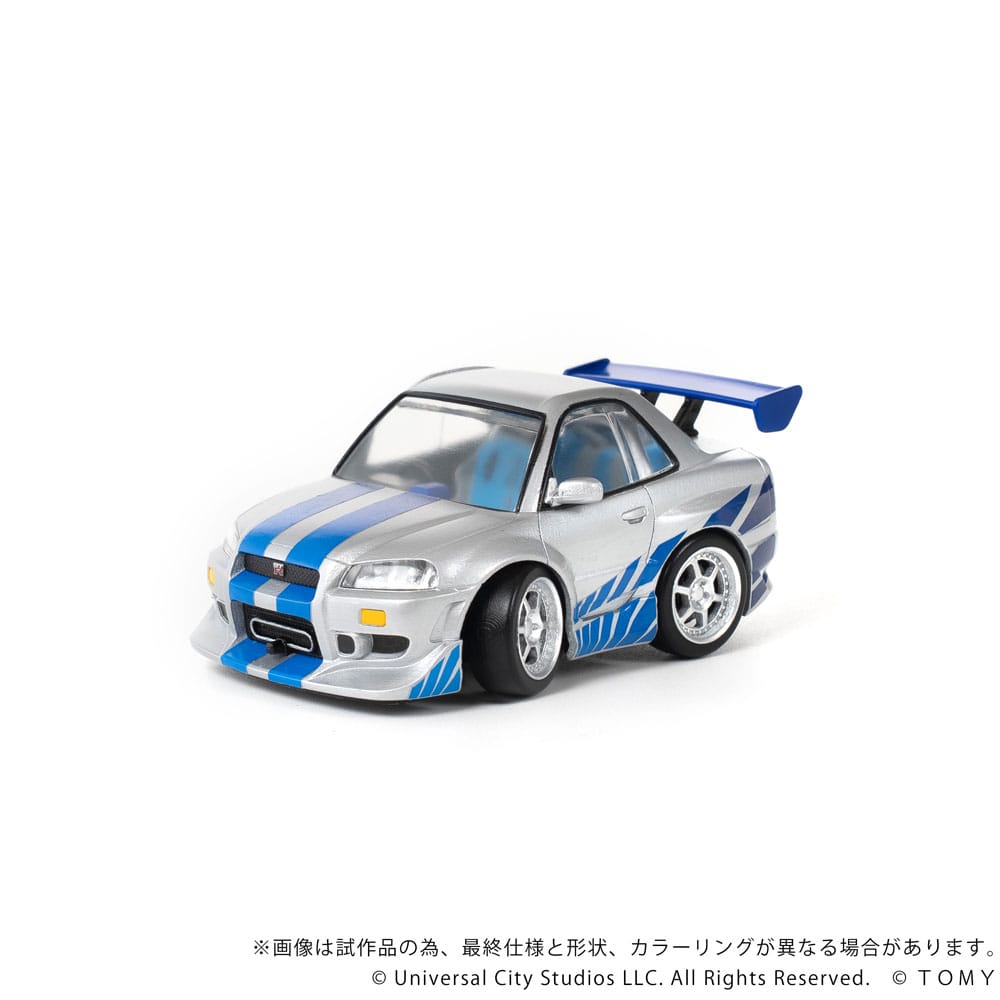 Fast & Furious Q-Village Fahrzeug mit Minifigur Nissan Skyline GT-R (R34) 9 cm Image 4