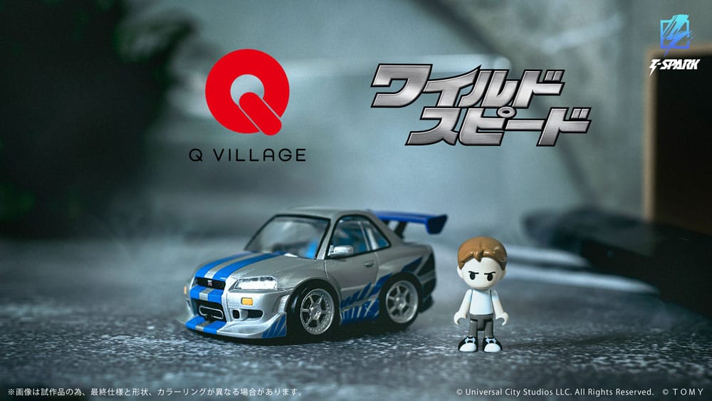 Fast & Furious Q-Village Fahrzeug mit Minifigur Nissan Skyline GT-R (R34) 9 cm Image 6