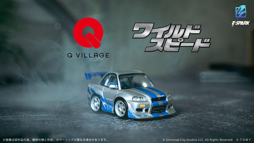 Fast & Furious Q-Village Fahrzeug mit Minifigur Nissan Skyline GT-R (R34) 9 cm Image 7
