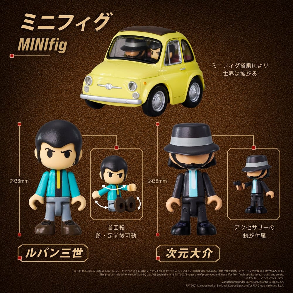 Lupin the Third: The Castle of Cagliostro Q Village PVC Figur QV-08 Fiat 500 8 cm Image 5