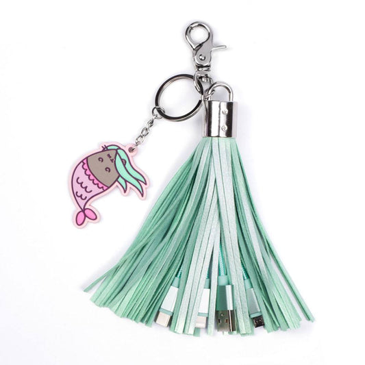 Pusheen USB Ladekabel 3in1 mit Schlüsselanhänger Tassel Image 1