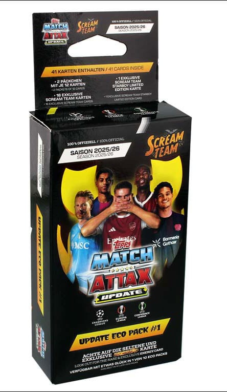 UEFA Champions League Match Attax Trading Cards 2025/26 Eco Pack Update Scream Team *Deutsche Version* Image
