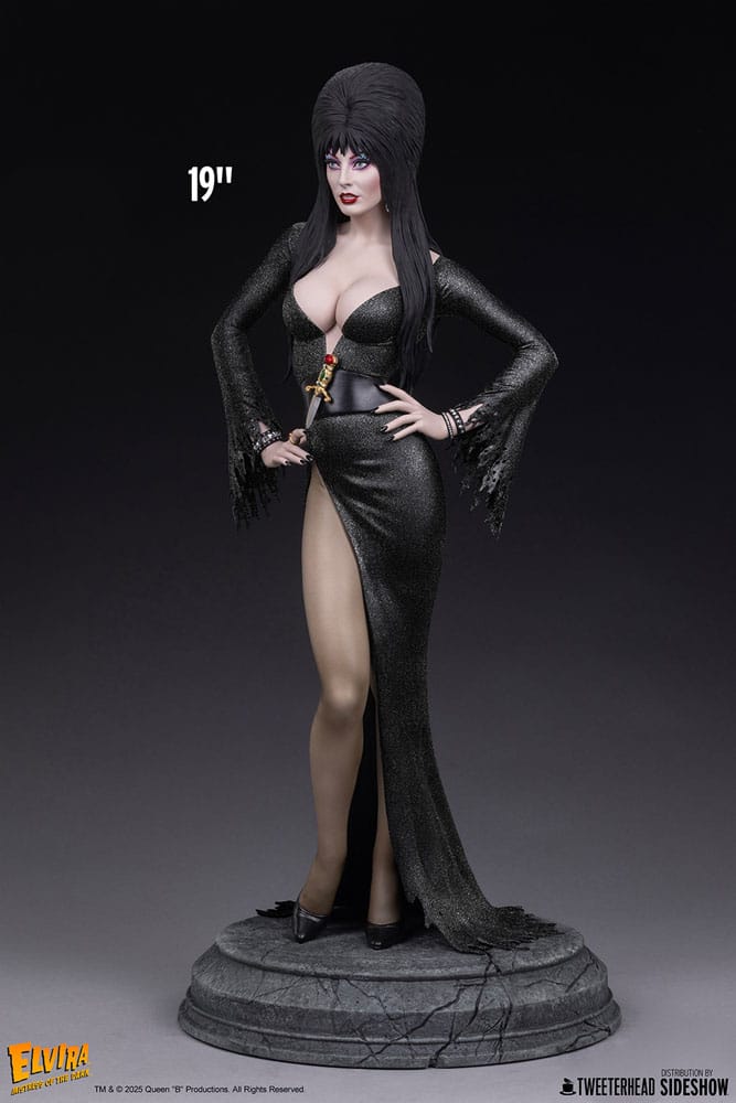 Elvira: Mistress of the Dark Maquette 1/4 Elvira (Black Glitter Dress) 48 cm Image 5