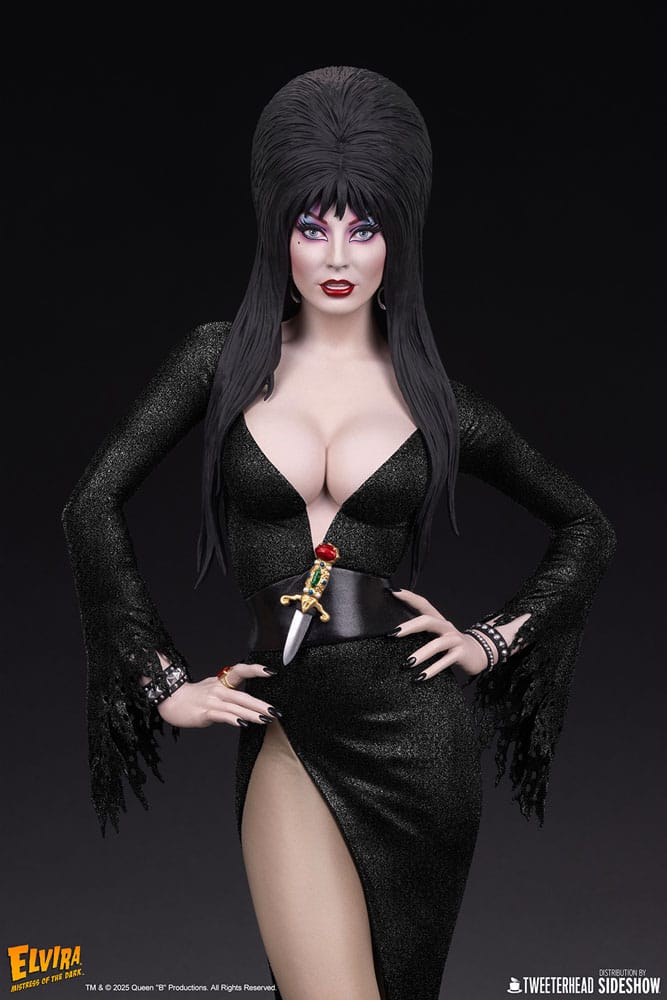 Elvira: Mistress of the Dark Maquette 1/4 Elvira (Black Glitter Dress) 48 cm Image 6