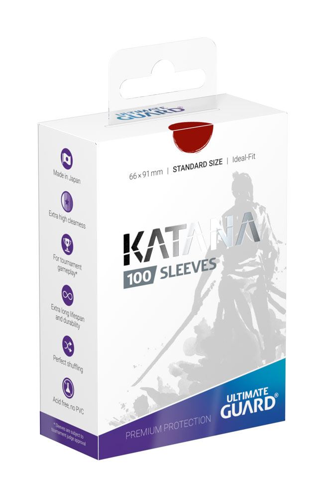 Ultimate Guard Katana Sleeves Standard Size (100) - Red Image 1