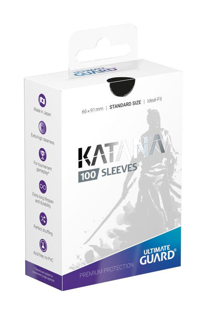Ultimate Guard Katana Sleeves Standard Size (100) - Black Image 1