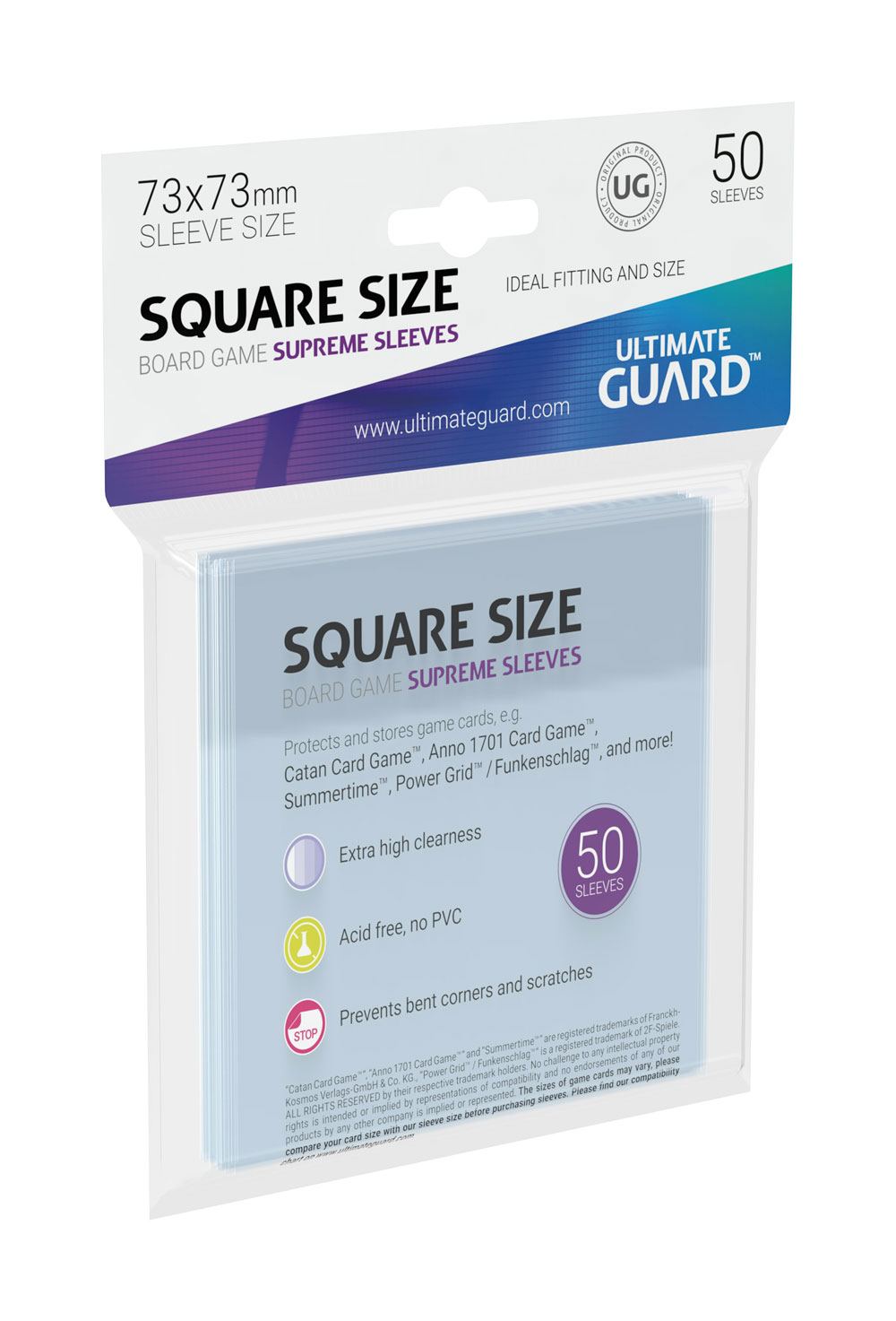 Ultimate Guard Supreme Sleeves für Brettspielkarten Quadratisch (50) Image 2