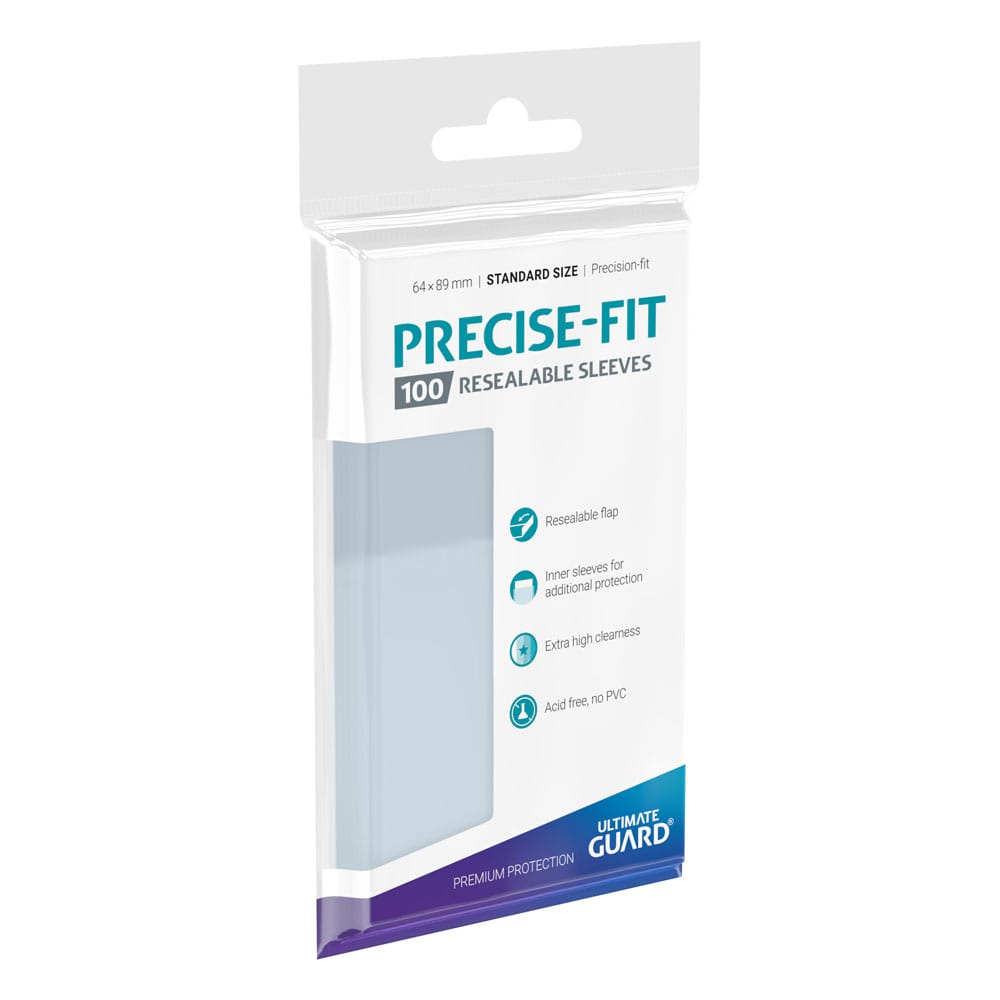 Ultimate Guard Precise-Fit Sleeves Standard Size (100) - Resealable Image 1