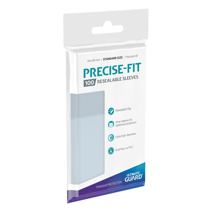 Ultimate Guard Precise-Fit Sleeves Standard Size (100) - Resealable Image 1