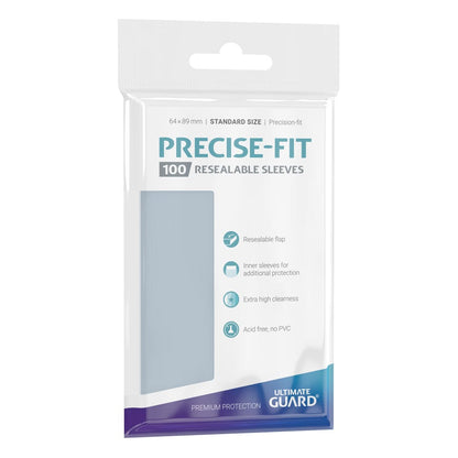 Ultimate Guard Precise-Fit Sleeves Standard Size (100) - Resealable Image 2