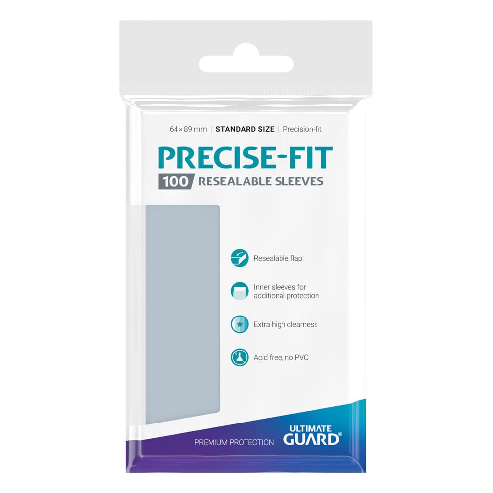 Ultimate Guard Precise-Fit Sleeves Standard Size (100) - Resealable Image 3