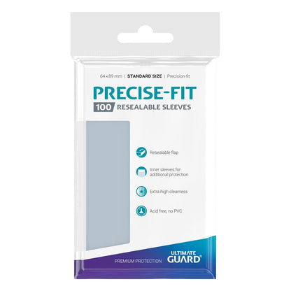 Ultimate Guard Precise-Fit Sleeves Standard Size (100) - Resealable Image 3