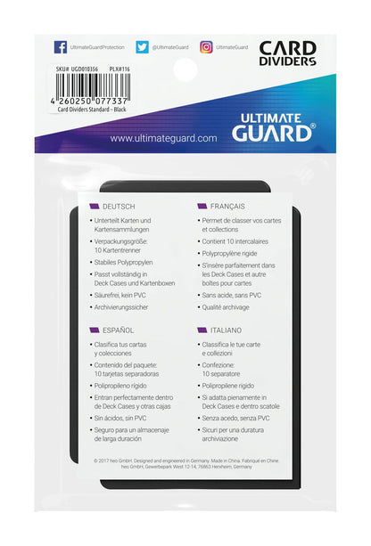 Ultimate Guard Card Dividers Standard Size (10) - Black Image 4