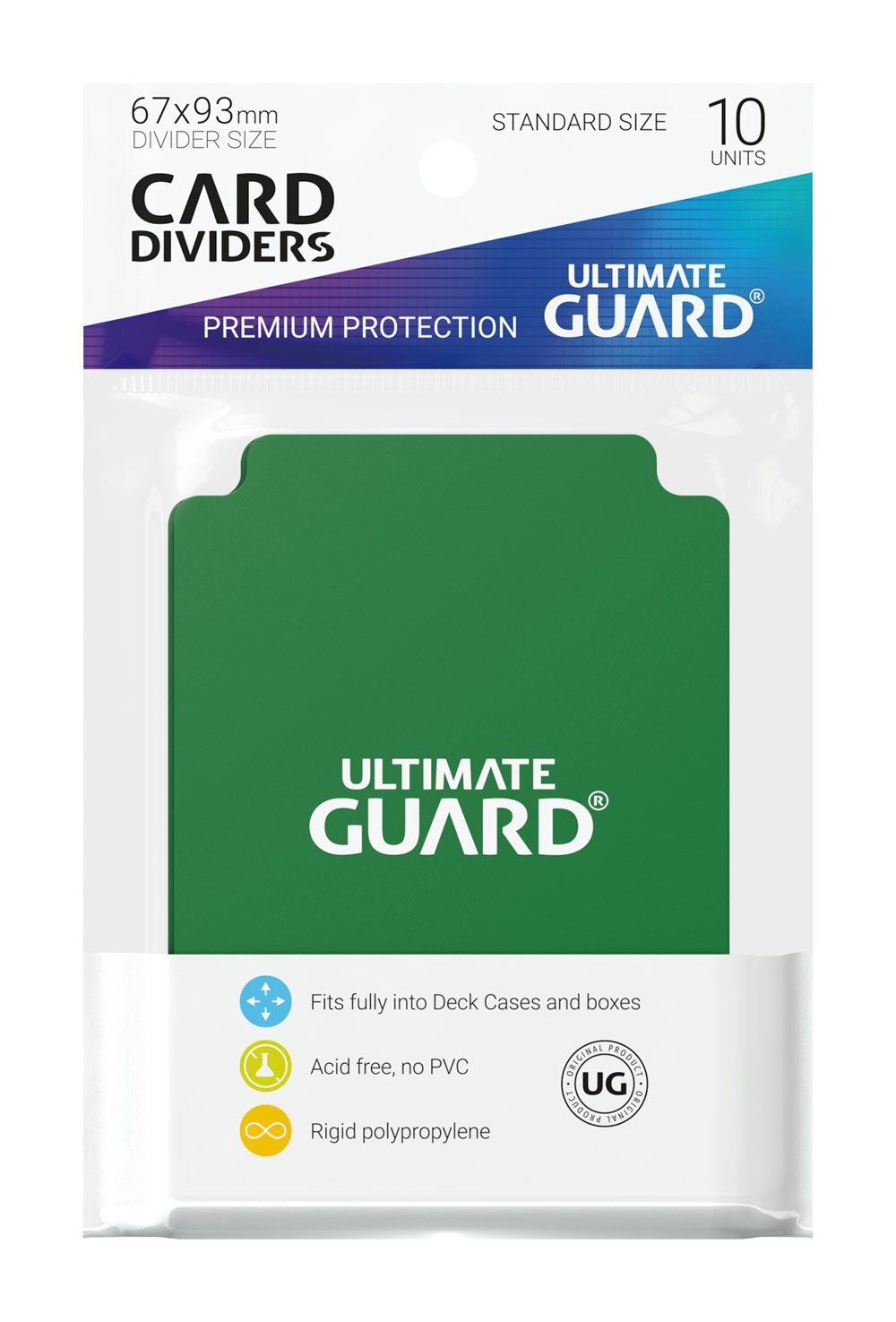 Ultimate Guard Card Dividers Standard Size (10) - Green Image 2
