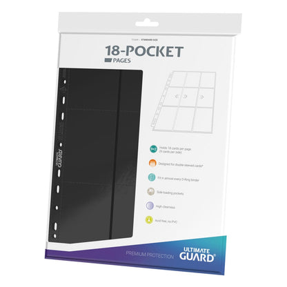 Ultimate Guard 18-Pocket Pages Side-Loading (10) - Black Image 1