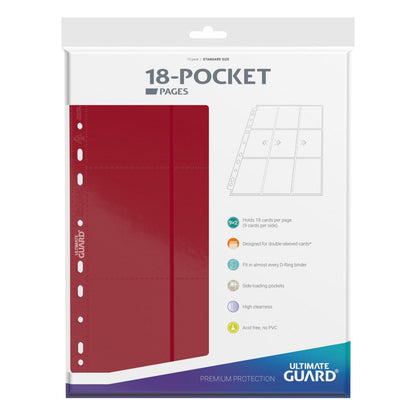 Ultimate Guard 18-Pocket Pages Side-Loading (10) - Red Image 3
