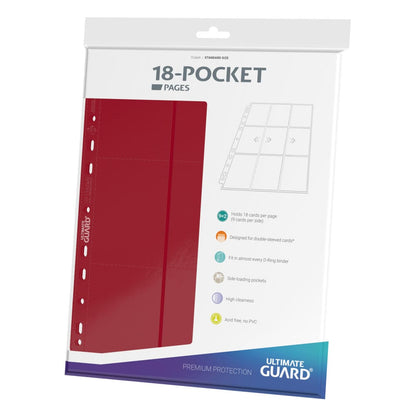 Ultimate Guard 18-Pocket Pages Side-Loading (10) - Red Image 1