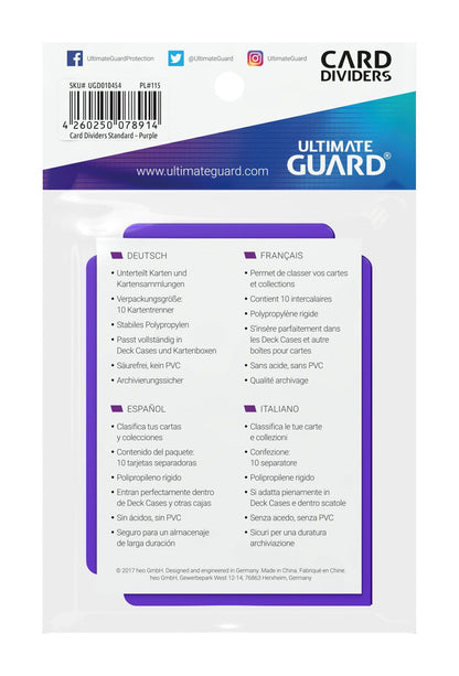 Ultimate Guard Card Dividers Standard Size (10) - Purple Image 4