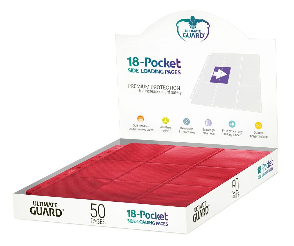 Ultimate Guard 18-Pocket Pages Side-Loading Rot (50) Image 1