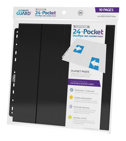 Ultimate Guard 24-Pocket QuadRow Pages Side-Loading (10) - Black Image 2