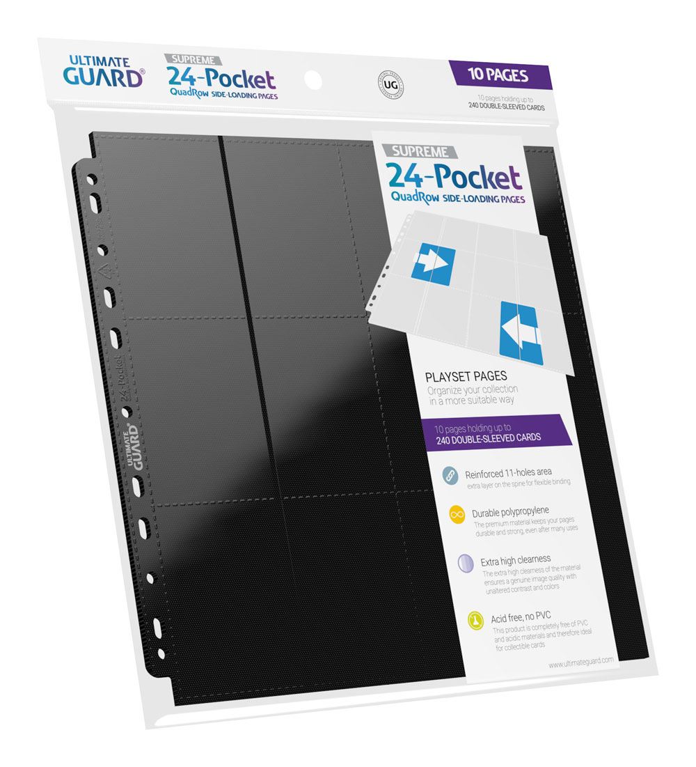 Ultimate Guard 24-Pocket QuadRow Pages Side-Loading (10) - Black Image 3