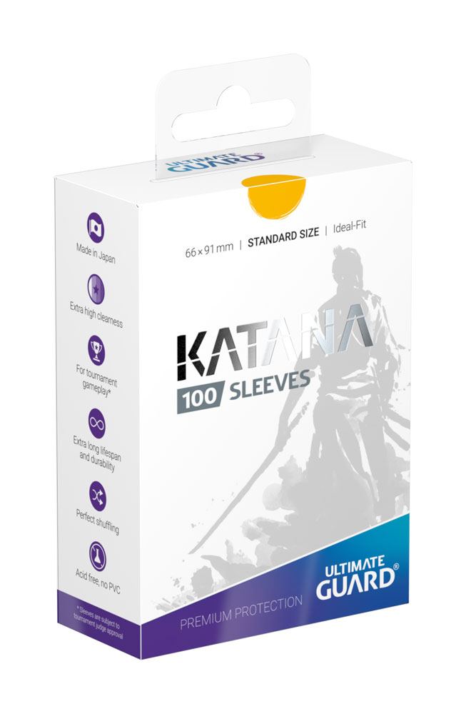 Ultimate Guard Katana Sleeves Standard Size (100) - Yellow Image 1