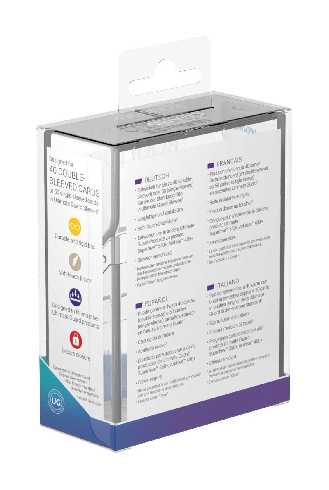 Ultimate Guard Boulder Deck Case 40+ Standardgröße Transparent Image 8