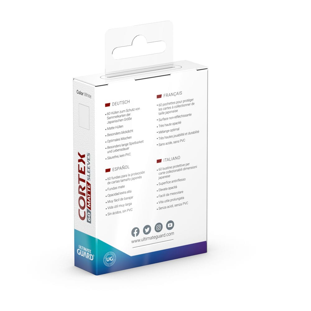 Ultimate Guard Cortex Sleeves Matte Japanese Size (60) - White Image 4