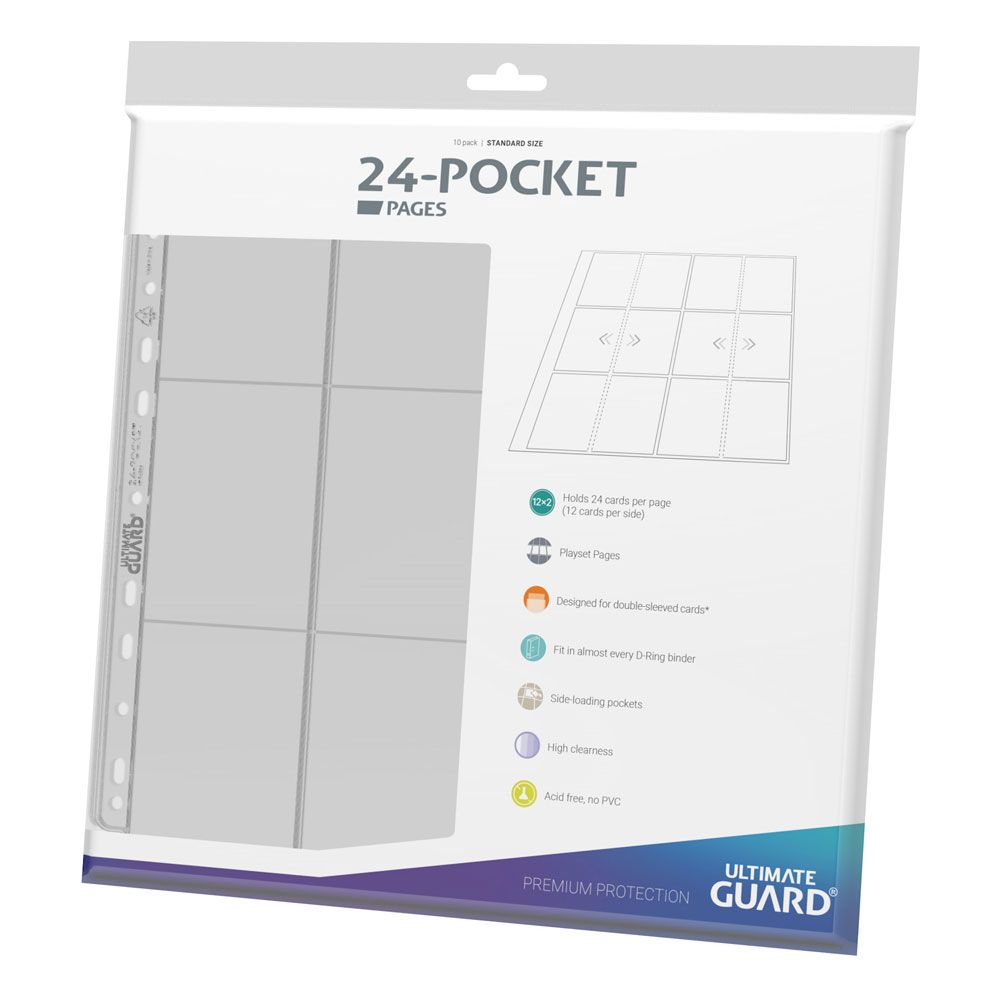 Ultimate Guard 24-Pocket QuadRow Pages Side-Loading (10) - Transparent Image 1
