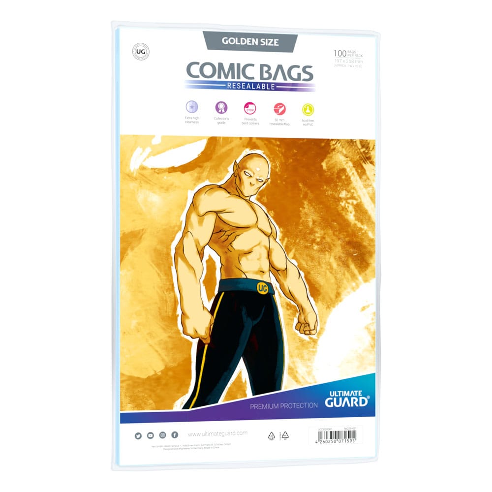 Ultimate Guard Comic Bags Resealable (100) - Golden Size Image 1